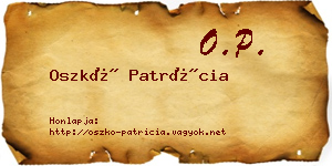 Oszkó Patrícia névjegykártya
